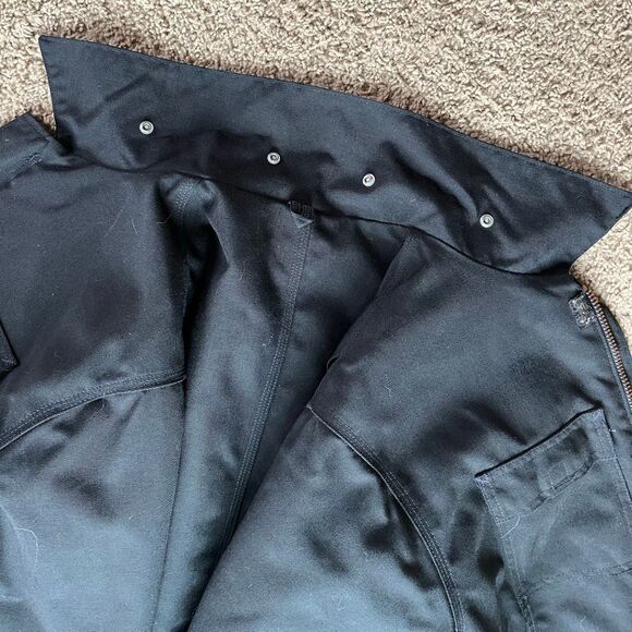 VTG Carhartt C14 Black Workwear Coat L/XL Rugged Faded Nylon, Cord Collar - Picture 12 of 12
